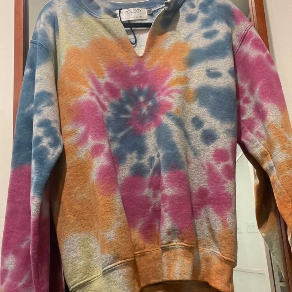 Tie-dye, colorful, front cut out, mixology brand, cute and trendy